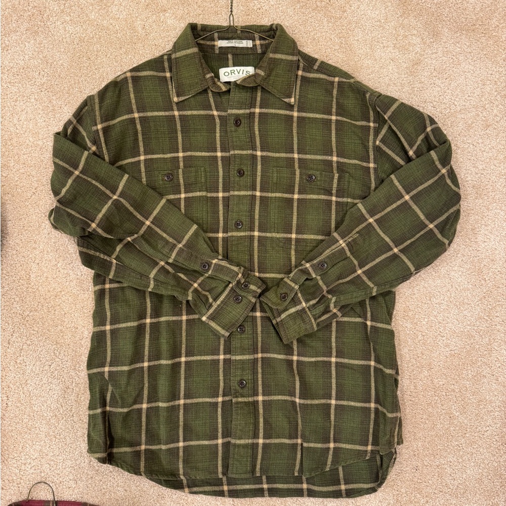 Orvis Men's Green Perfect Flannel Large